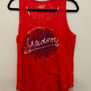 Red Freedom Graphic Tank Top by MUSE